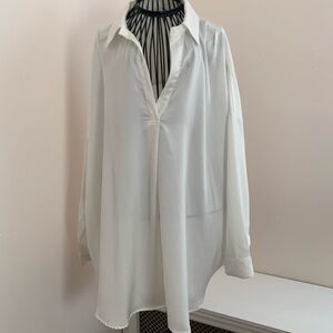ee:some L poly l/s white blouse